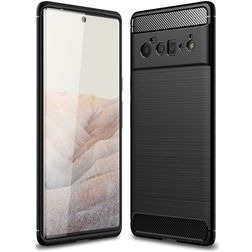 Mobigear Brushed Slim Google Pixel 6 Pro TPU flexível Capa traseira - Preto