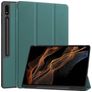 Mobigear Tri-Fold Gel Samsung Galaxy Tab S9 Ultra TPU / Skóra ekologiczna Etui z klapką + Uchwyt na rysik - Zielony