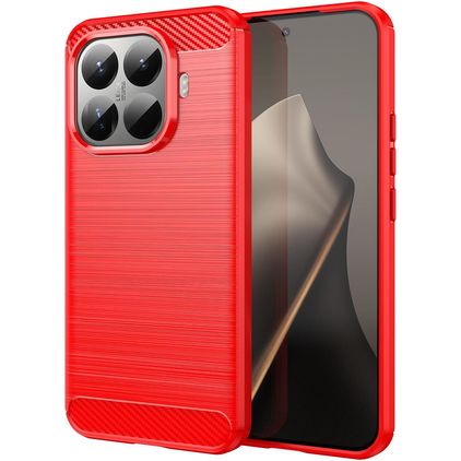 Mobigear Brushed Slim Xiaomi 15T Pro Fleksibel TPU Bagsidecover - Rød