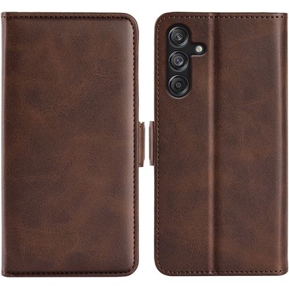 Mobigear Slim Magnet Samsung Galaxy M55 Cover a libro portafoglio - Marrone